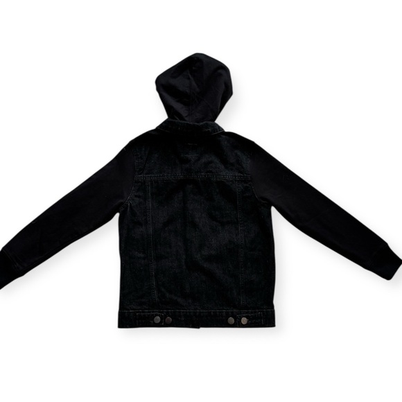 Aeropostale Black Hooded Denim Jacket for Kids sz 10 NWT - Picture 2 of 7